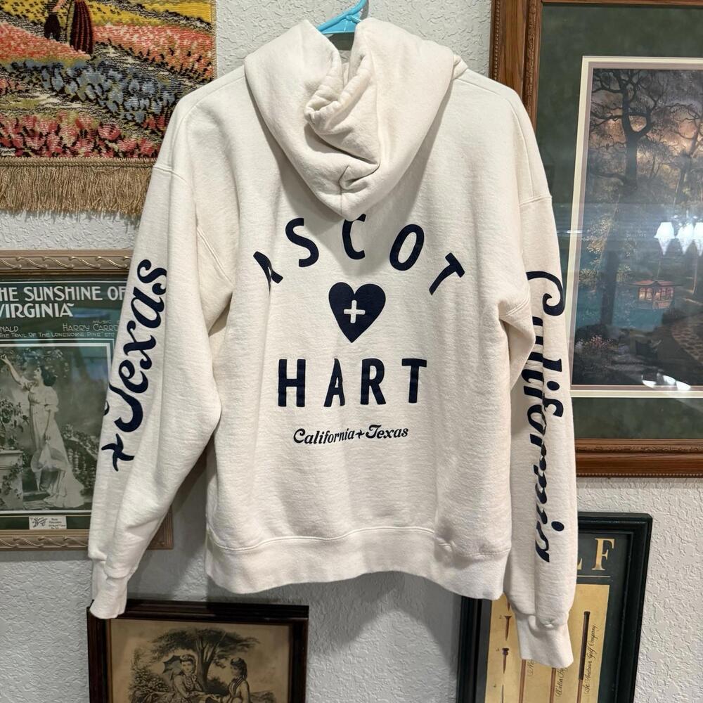 NWOT Sold Out‎ Ascot And Hart California Texas Designer Cream Hoodie Size Medium